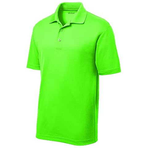 DRIEQUIP Moisture Wicking Mens Short Sleeve Polo Tee-M-Neongreen Cover