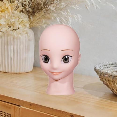 Cabeza de peluca calva con diseño animado para proyectos de maquillaje 8