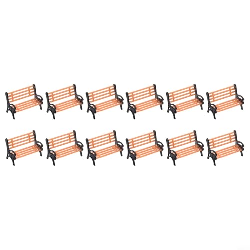 Panca modello treno: include 12 panche in plastica realistiche in scala 1:50, progettate per migliorare i layout della scala HO con scene autentiche della piattaforma stradale o della stazione per gli appassionati di modellismo ferroviario.
