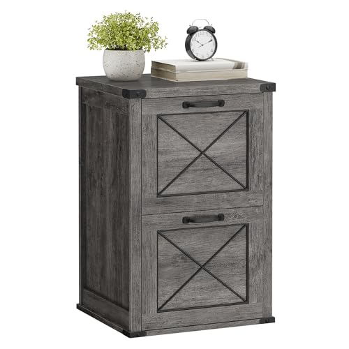 VASAGLE File Cabinet, Filing Cabinet with 2 File Drawers, Printer Stand, Fit A4, Letter Size, Hanging File Folders, Modern Farmhouse Style, for Home O