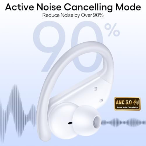 Hybrid Active Noise Cancelling Wireless Ear Buds 80 Hrs Playtime Hi-Res Stereo Quality Bluetooth Earbuds with Transparency Mode Headphones Bluetooth Earhooks ANC Earphones for Work Sports Travel — view 2