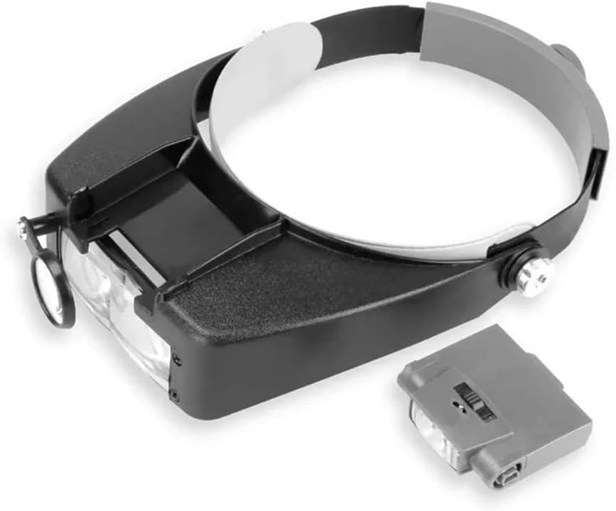 Headband Magnifying Glass Lens Jewelry Watch Repair Clock with Light