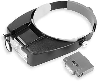 BZLSFHZ Headband Magnifying Glass Lens Jewelry Watch Repair Clock Magnifying Glass With Light (Color : A, Size : One size)