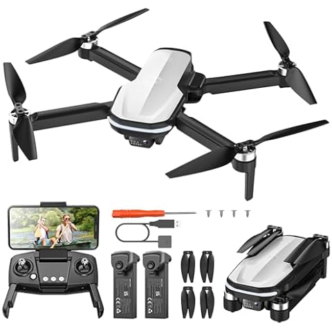 Holy Stone FPV Drone with 1080P HD Camera for Beginner Adults and Kids, HS280D Foldable RC Quadcopter with Brushless Motor, Optical Flow, Tap Fly, Voice Control, Gesture Selfie, 2 Modular Batteries Cover