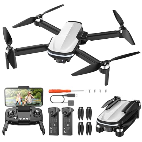 Holy Stone FPV Drone with 4k HD Camera for Kids and Adults, HS280D Foldable RC Quadcopter with Brushless Motor, Optical Flow, Tap Fly, Voice Control, Gesture Selfie, 2 Modular Batteries by Holy Stone - Used condition - CA$127.99