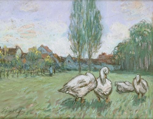 Tableau mural oies d'Alfred Sisley PSVDCTOO décoration 60x90cm