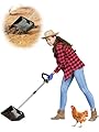 Chicken Poop Scooper with Ergonomic D-Grip 64" Long Handle 4 Sections Adjustable Stainless Steel Chicken Coop Scooper for Sand Sifting Shovel Farm Beach Garden Yard Waste Litter Pooper Cleaning Tools