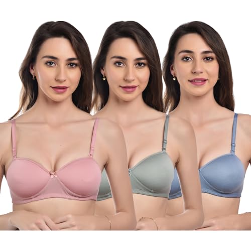 Image of SkyBeauty Premium Women's Padded Every Day Bra Multi-Pack