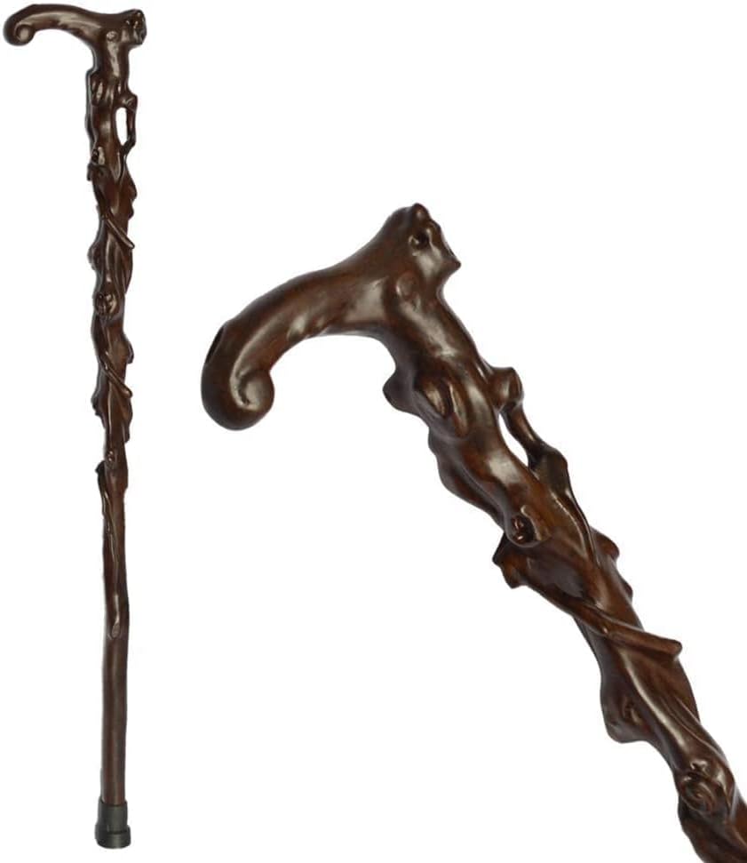 Wooden Walking Sticks Crutches Crutch for Adults Wooden Cane, SolidWooden Cane, Rosewood Old Man Walking Stick Hiking Stick, 95CM Crutches Accessories Mobility Aid for Elderly, Seniors & Handicap…