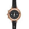 Fossil Women's 38mm Monroe Stainless Steel and Leather Hybrid HR Smart Watch, Color: Rose Gold, Black (Model: FTW7035)