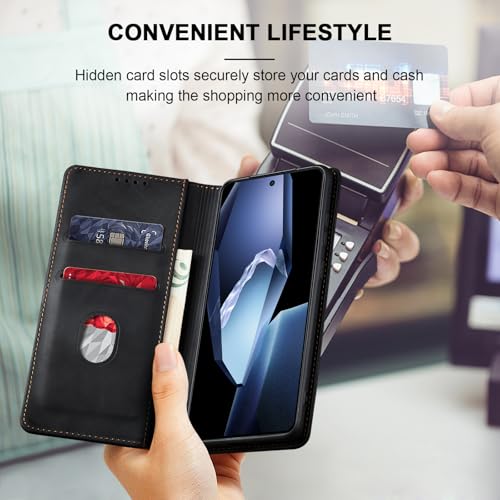 Image of Jasonyu Flip Wallet Case for OnePlus 13R,Black