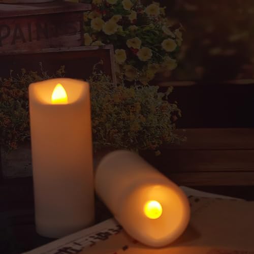 Image of 2 inchx 5 inch LED Flameless Candles with Timer Battery Operated Outdoor LED Lights Fake Flickering Waterproof Candles for Home Decorations Garden Decor Wedding Party Christmas Party Set of 2