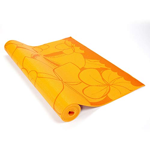 Wai Lana Yoga Mat Plumeria, Color: Orange, Size: 1/8"H X 24"W X 68"L, Lightweight, Washable, And Latex-Free #TOP14