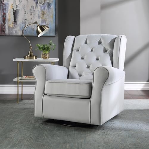 Swivelchairwithglidergrayfabricgrayswivelbarrelchairsolidwood Urban Country Home Decor Swivel chair with glider gray fabric gray swivel barrel chair solid wood urban country home decor