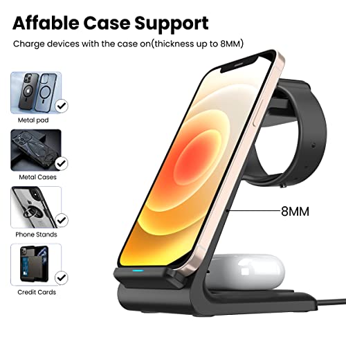 Image of Portronics Freedom 33 3-in-1 Desktop Wireless Charger with 15W Wireless Charging, Compatible with iPhone 11 /12 /13, Samsung Galaxy Z Fold 2, S20 FE, S6 Edge & Other QI enables Devices(Black)