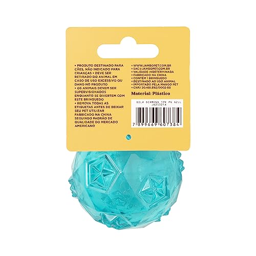 Jambo Pet, Bola TPR Diamond, Com Efeito Sonoro, Ideal Para Cães, Flexível e Macio Para a Mordida, Re