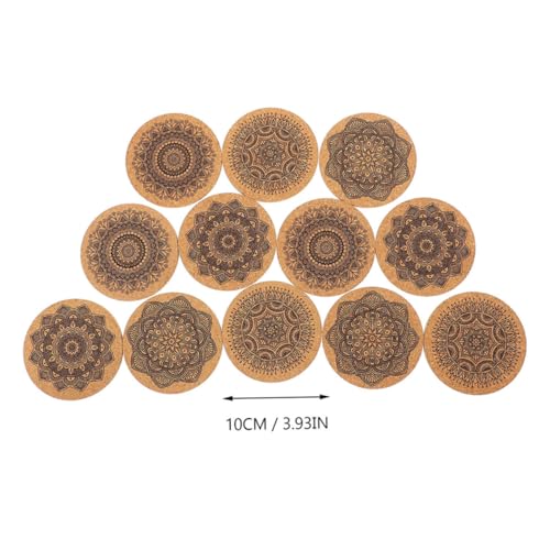 Dessous de verre bois avec support de rangement rond antidérapant - 7