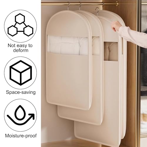 Hanging Garment Bag,Polyester Clothes Covers for Clothes Shirt Jacket Suit Sweater Winter Coat Storage (58 * 130cm)3