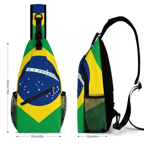Small Cross Body Sling Bag For Women Men Mini Shoulder Bag Chest Pack For Travel Brazilian Brazil Flag2
