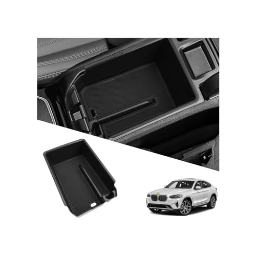 Ruiya 2025 2026 BMW X4 Center Console Organizer for 2026 BMW X4 Accessories ABS Material Armrest Console Glove Tray Compatible with (2019-2026) BMW X4 G02 & (2018-2024) BMW X3 G01
