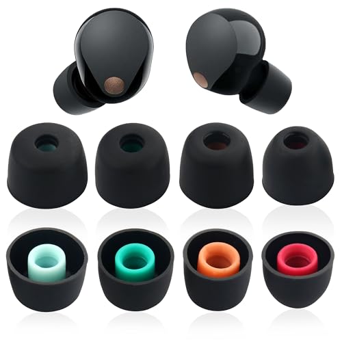 4 Paar Silikon-Ohrstöpsel, kompatibel mit Sony WF-1000XM5, WF-1000XM4, WF-1000XM3, WF-C700N, Ohrstöpsel, weiches Silikon, Größe XS/S/M/L