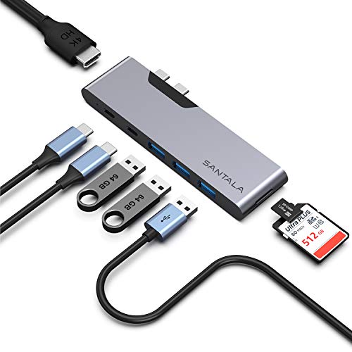 8 in 1 USB C Hub Adapter for MacBook Pro 13/15/16 inch 2020/2019/2018/2017/2016, MacBook Air 2020-2018 with 4K @30Hz HDMI, Thunderbolt 3 5K 60HZ, 100W PD, 2 USB 3.0 Port, USB 2.0 Port, SD/TF Reader
