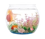 2pcs Plastic Fish Bowls Round Aquarium Clear Fish Tank Vase Pot for Candy, Carnival Games, Prizes, Party and Table Centerpiece Home Decor
