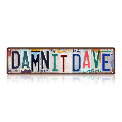JBYMsign Vintage Damnit Dave Street Sign Wall Decor Metal Tin Signs Poster
