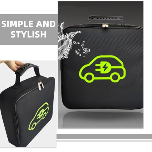 Bolsa de tela oxford negra de diseño cuadrado moderno para guardar cables de carga 3