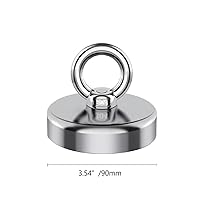 Vista 2 de Imán de pesca – 700 lb Pull Strong Heavy Duty Big Rare Earth Magnet, 3.54 pulgadas grande para removedor, súper neodimio de alta potencia con mango
