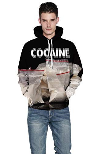 Unisex Cocaine Letters Sweater 3D Digital Printing Hoodie Lovers Sweatshirt3