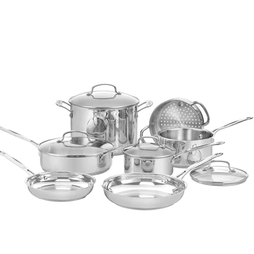 Cuisinart® Chef’s Classic™ batería de cocina 11 piezas | Inducción | Base de aluminio | Mangos Cool Grip™ | Medición integrada | Lavavajillas | Acero inoxidable