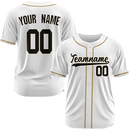 Custom Baseball Jersey for Men Women Youth Button Down Sports Tee Stitched or Printed Letter Number