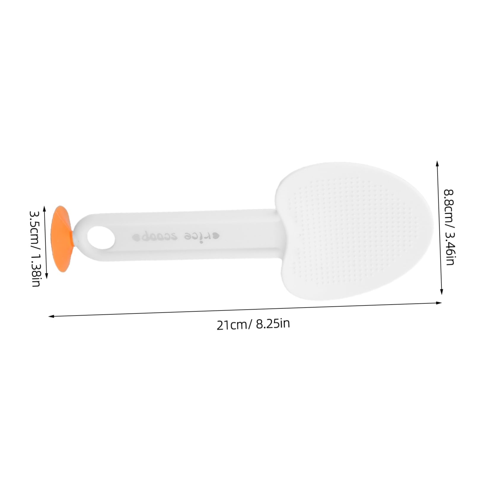 STOBAZA 3pcs Heart Shaped Non Stick Rice Serving Spoon with Suction Cup Base Ergonomic Design for Easy Scooping Restaurant