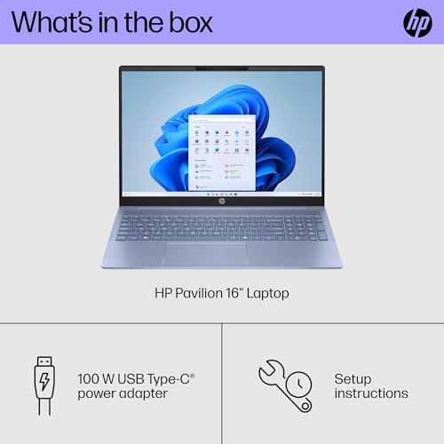 Image of HP Pavilion 16 Laptop 2024 16 inch WUXGA 1920 x 1200 Touchscreen, Intel Core 7 150U, 10-core, Intel Graphics, 32GB LPDDR5, 4TB SSD, Backlit KB, Wi-Fi 6, Bluetooth 5.3, 1080p FHD Camera, Windows 11 Pro
