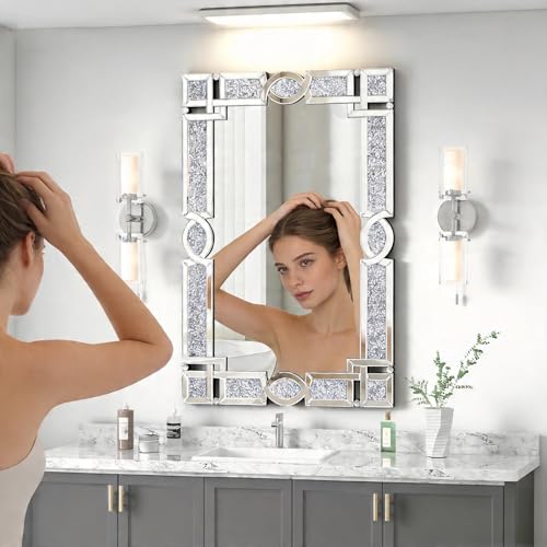 Image of Bathroom Vanity Mirrors for Over Sink, 24x36 Inche Bedroom Mirrors for Wall, Wall Mirrors Decorative for Living Room, Decorative Mirror for Decor, Entryway Wall-Mounted Mirror