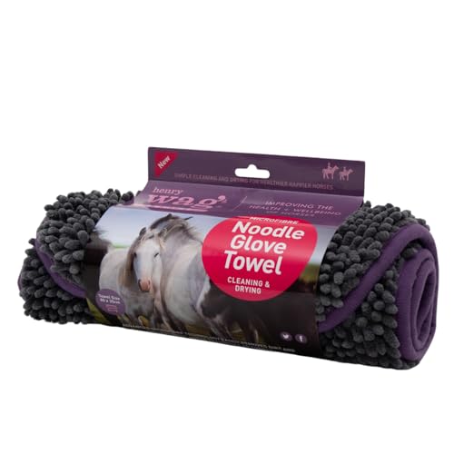 Henry Wag Equine Noodle Glove Towel - Soft & Highly Absorbent Microfibre Noodles, Muddy Pet Accessories, Quick Drying - Designed for Horses - (80 x 35 cm)