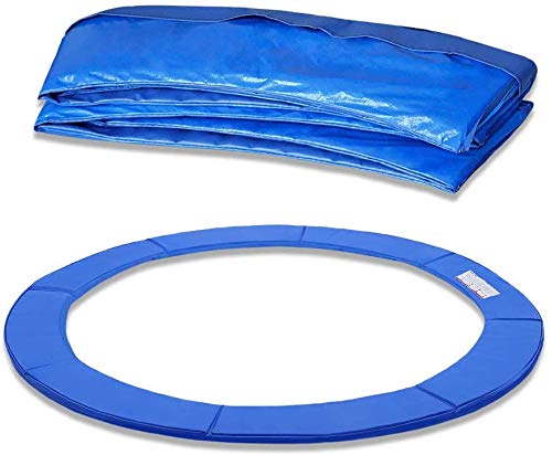Protège-ressorts pour trampoline de 244 à 366 cm, tapis de sécurité de 30 cm de large bleu