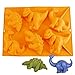 Joyeee Antiadherente de Horneado Molde Silicona, Moldes de silicona con forma de dinosaurios para pastel, pan, panecillo, pudín, gelatina, jabón - múltiples funciones, cumpleaños de los niños, partido
