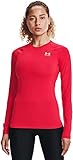 Under Armour Women's HeatGear Compression Long-Sleeve T-Shirt, Red (600)/White, Medium