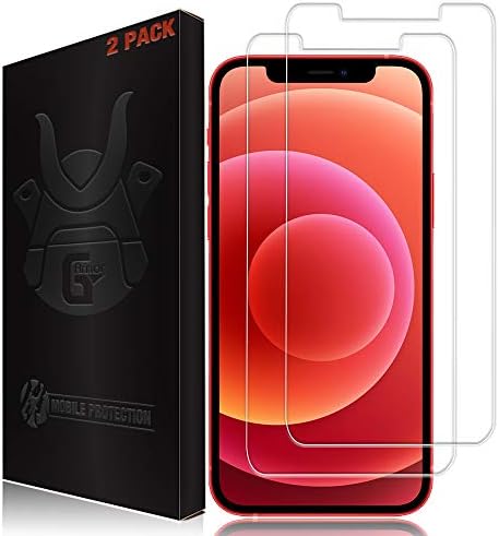 G-Armor 2 Pack Screen Protector for iPhone 12 and iPhone 12 Pro - Tempered Glass Screen Saver, Phone Case Friendly, Lifetime Replacement, Protective Screen Cover for 6.1 Inch iPhones