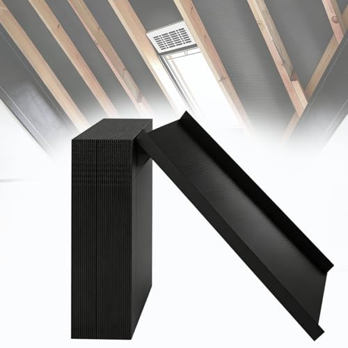16 Attic Insulation Baffles 25 Pack Black Polyethylene Attic Baffles with 2 Air Channel Rafter Vent Attic Ladder Insulation Cover for 14.5 Rafter Bays