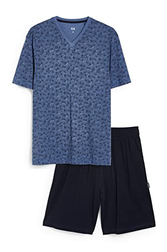C&A Herren Shorty Set|2er Pack Regular Fit Bedruckt|Unifarben...