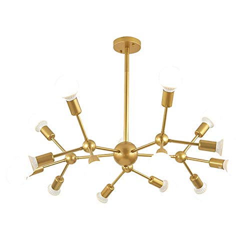 Plafonnier Spoutnik doré vintage pour remplacer un éclairage de salon sombre et vieillot