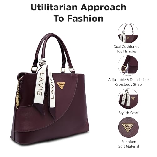Image of Lavie Signature Women's Omaha 3C Satchel Handbag | Satchel Bag for Work | Ladies Purse | Stylish Shoulder Bag | Gift For Women