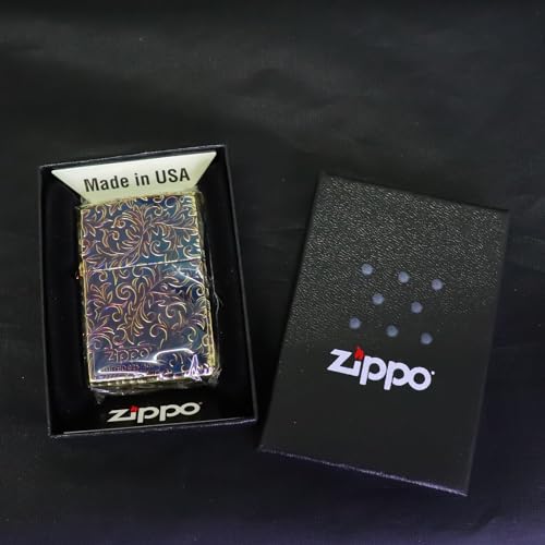 Encendedor Zippo diseño arabesco azul metálico miniatura 6