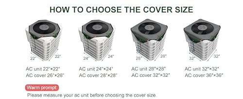 Image of Air Conditioner Cover for Outside Units, 28 inch x 28 inch Central AC Covers, Top Universal Mesh Cover Defender for All Seasons