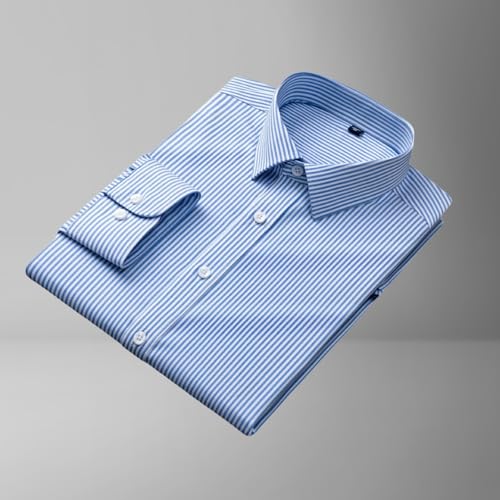Camisa de botones sin arrugas masculina para evitar el planchado 2
