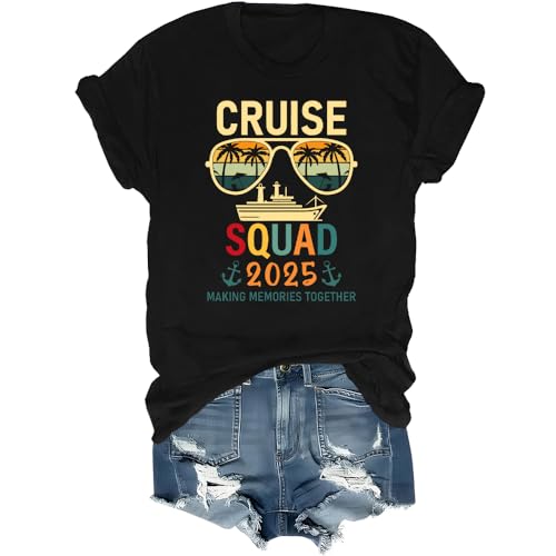 Cruise Squad 2025 T-Shirt, Family Cruise Shirts 2025 Funny Cruising Summer Vacation Tee Shirt