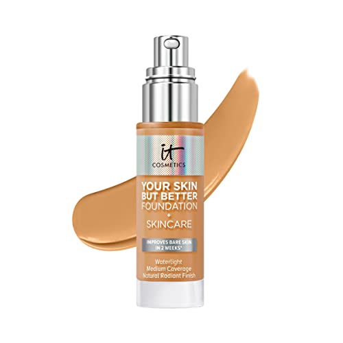 It Cosmetics Your Skin But Better Foundation + Skincare, Tan Neutral 42 - Hydrating Coverage - Minimizes Pores & Imperfections, Natural Radiant Finish - With Hyaluronic Acid - 1.0 Fl Oz #TOP20